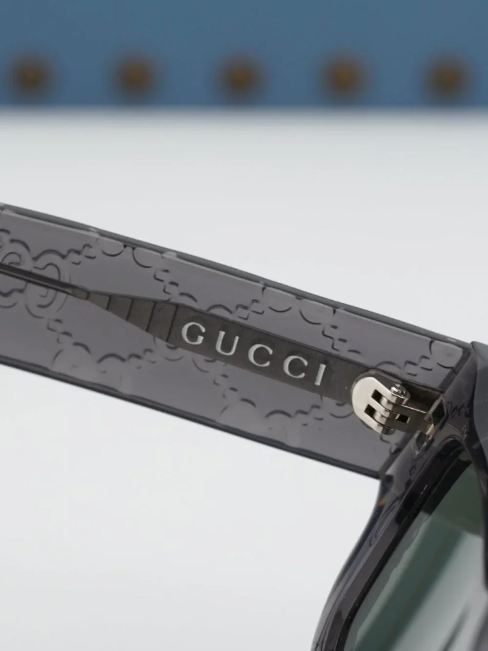 Gucci GG1838S 011 Rectangle Sunglasses - Grey with GG pattern - Picture 11 of 12